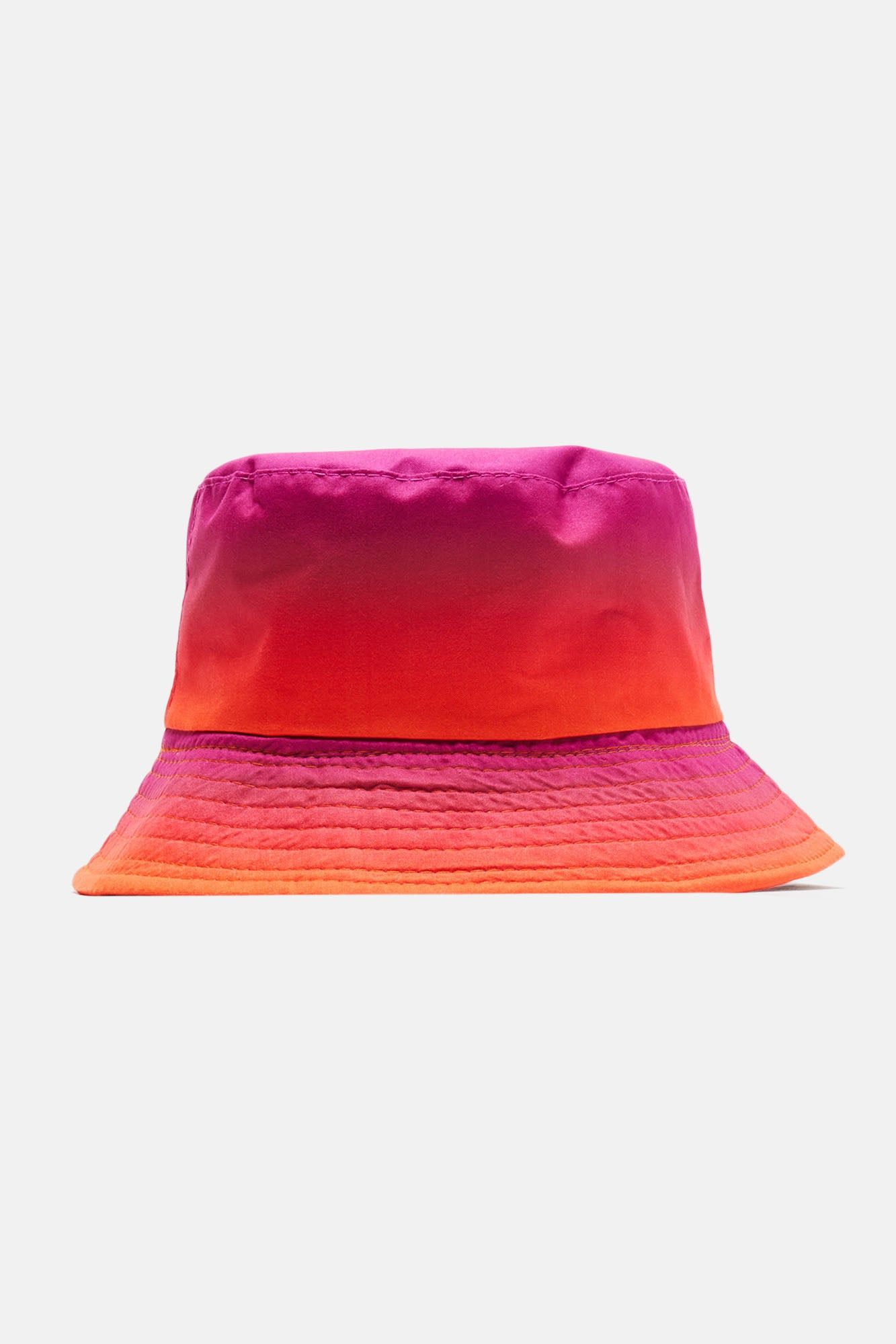 Mini Watching The Sunset Bucket Hat - Orange/combo sold by Fashion Nova