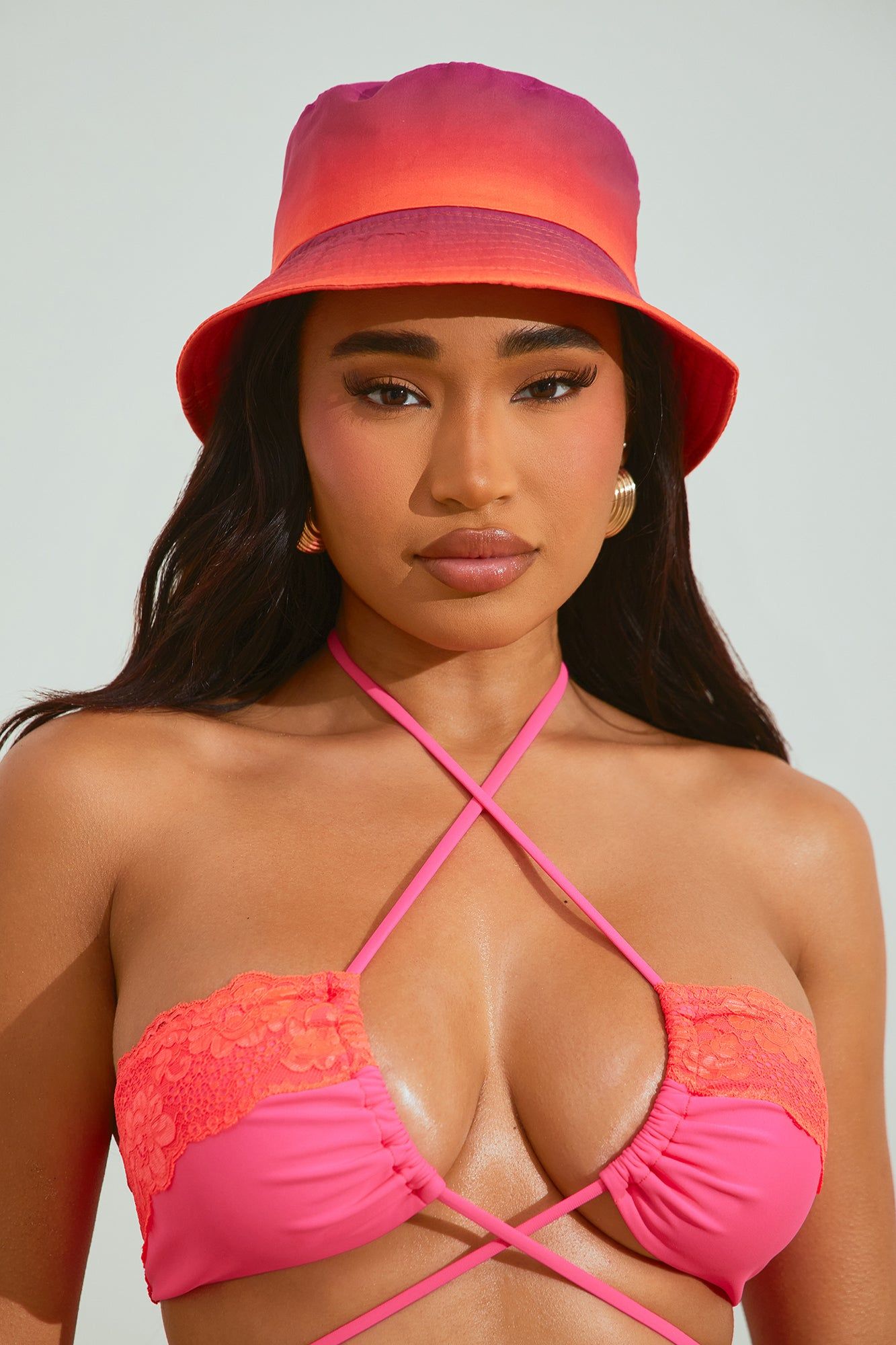 Mini Watching The Sunset Bucket Hat - Orange/combo sold by Fashion Nova product image thumbnail 2