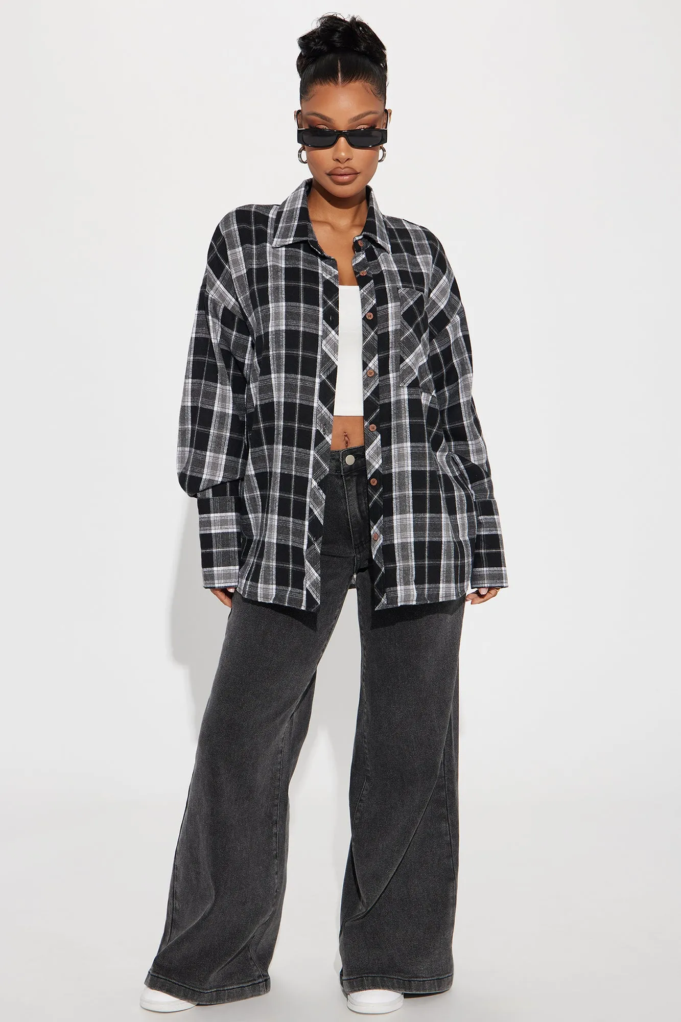 Fall For You Plaid Shirt - Black/combo sold by Fashion Nova product image thumbnail 2