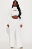 Feeling Cozy 3 Piece Pant Set - White sold by Fashion Nova