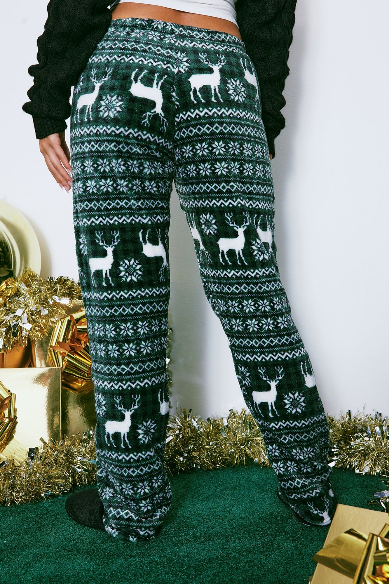 Home For The Holidays Plush PJ Pants - Green/combo sold by Fashion Nova product image thumbnail 3