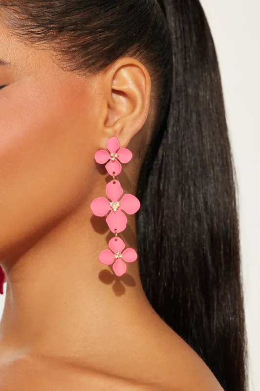 Florencia Drop Earrings - Pink sold by Fashion Nova