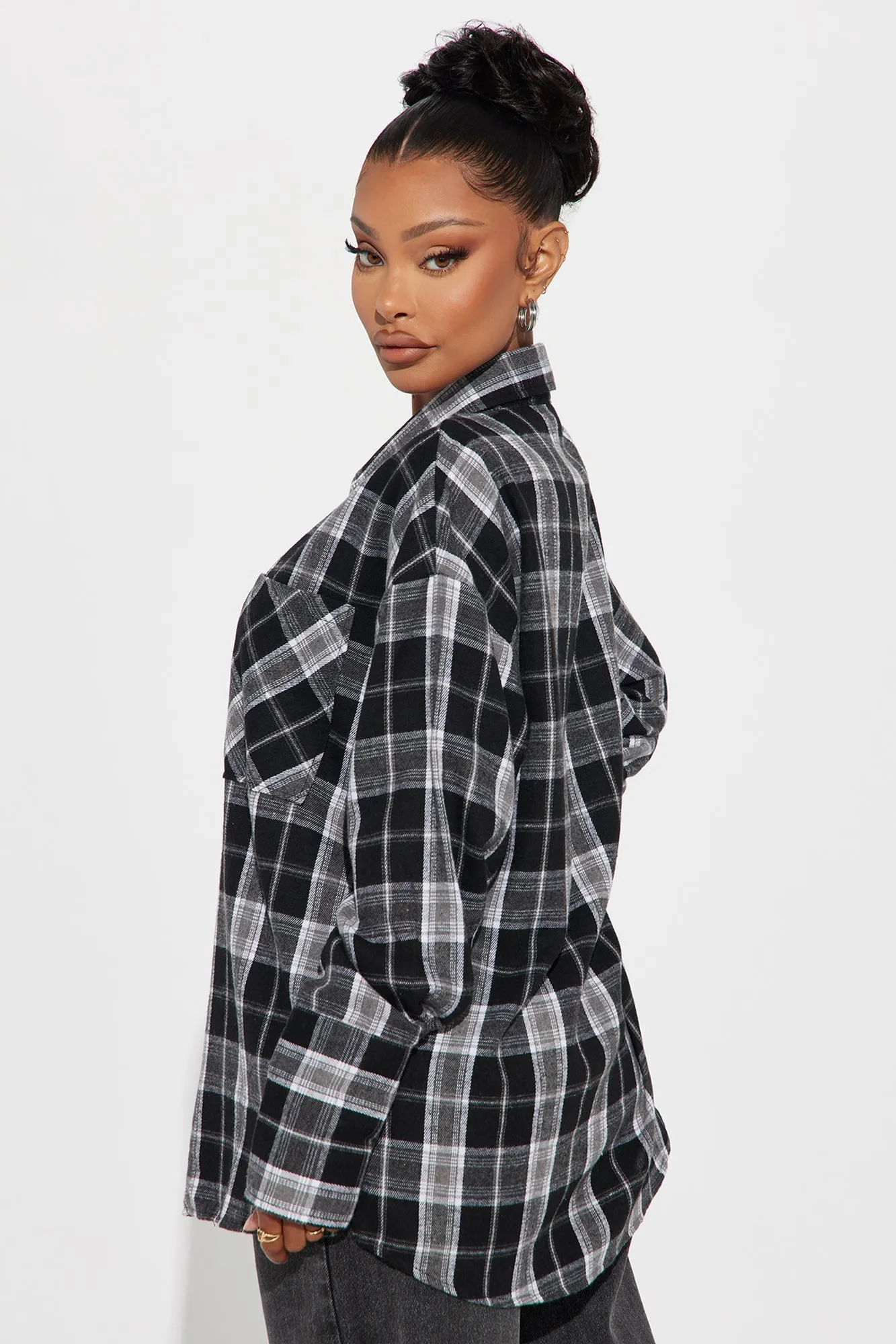 Fall For You Plaid Shirt - Black/combo sold by Fashion Nova product image thumbnail 3