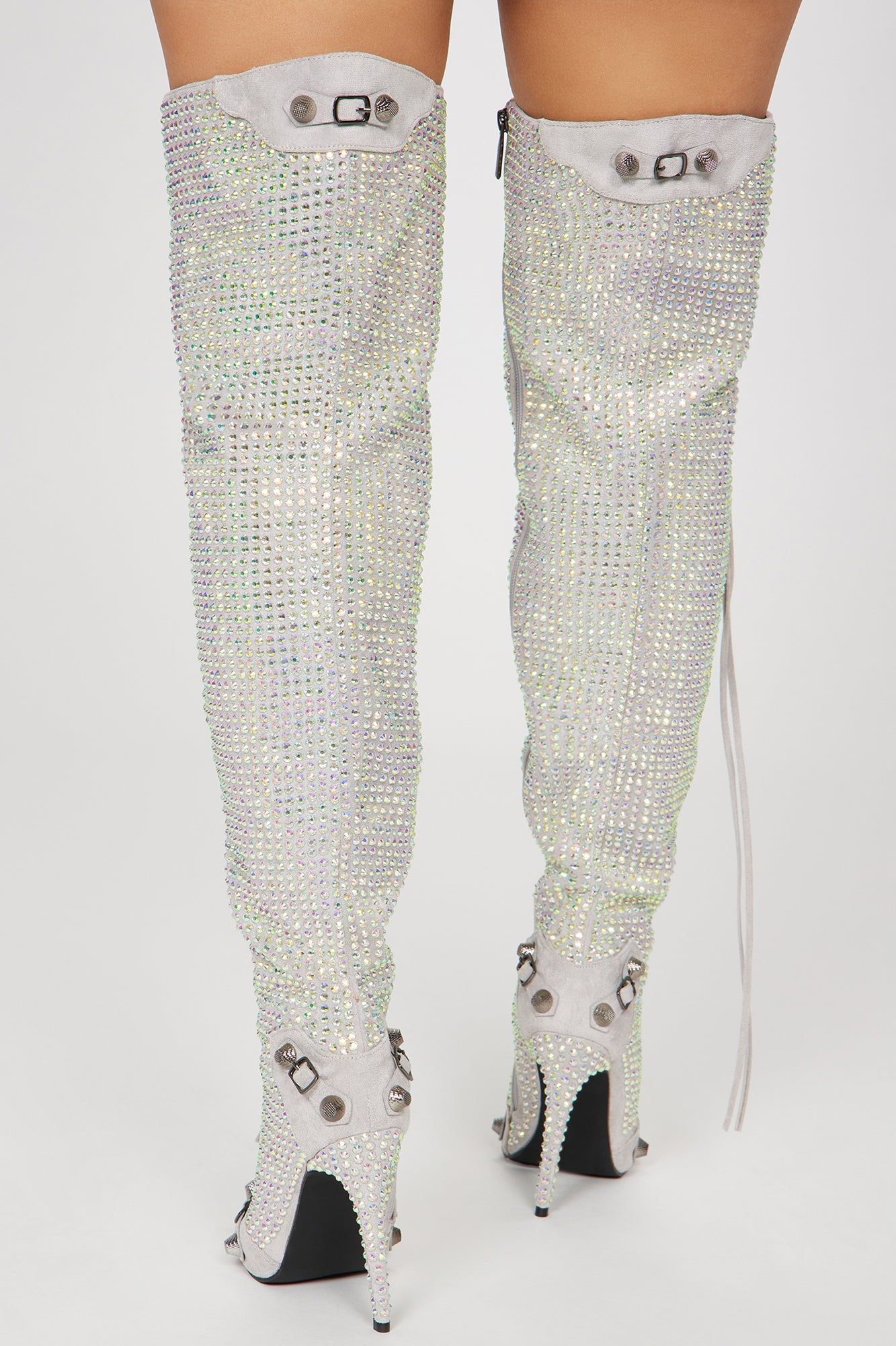 Starry Nights Knee High Heeled Boots - Silver sold by Fashion Nova product image thumbnail 3