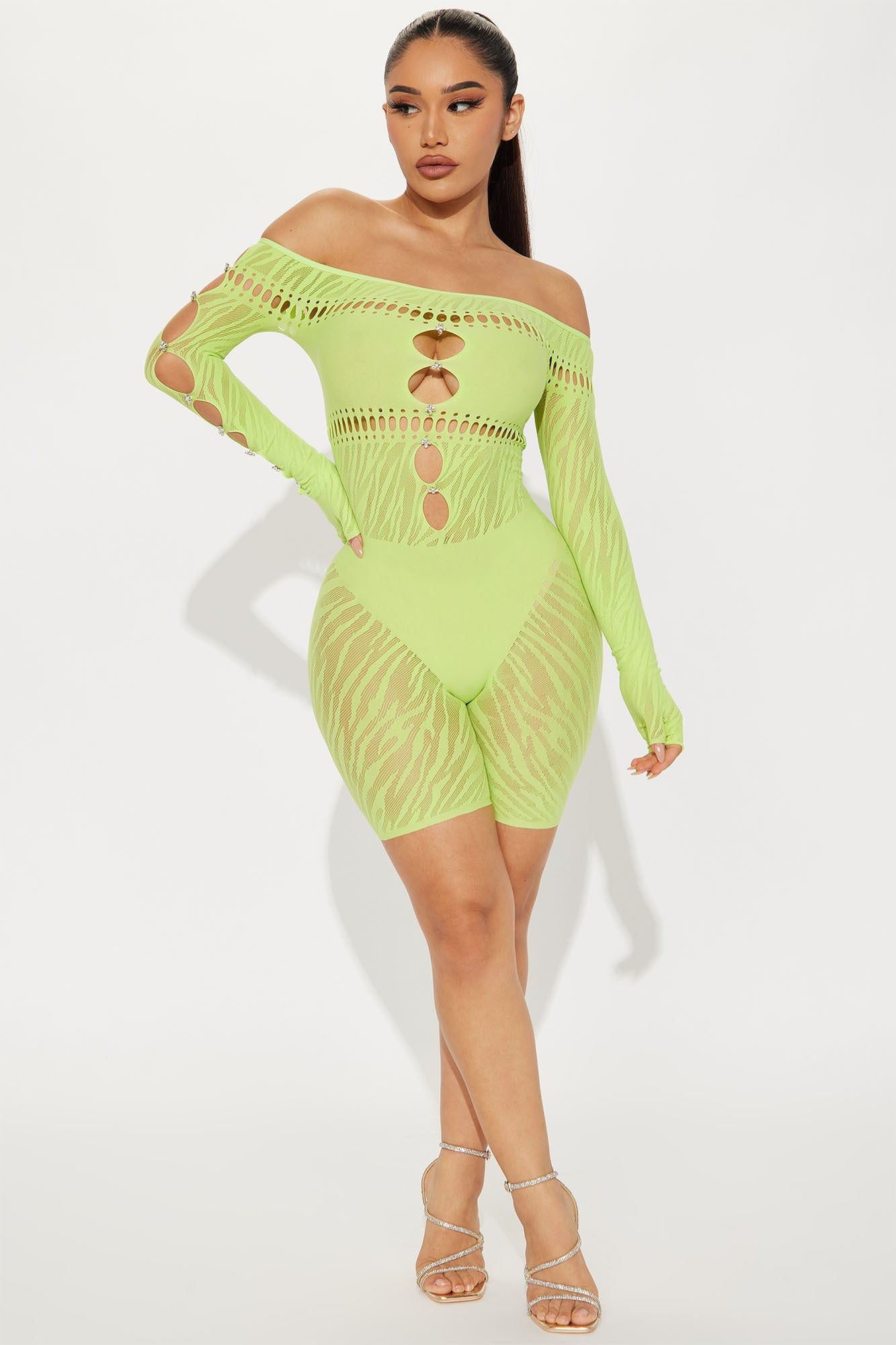 It Girl Seamless Romper - Green sold by Fashion Nova