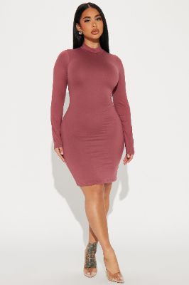 Krissy Mini Dress - Mauve sold by Fashion Nova