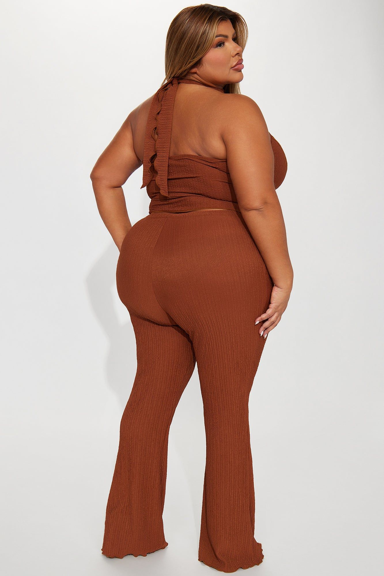 Never Alone Textured Pant Set - Mocha sold by Fashion Nova product image thumbnail 6