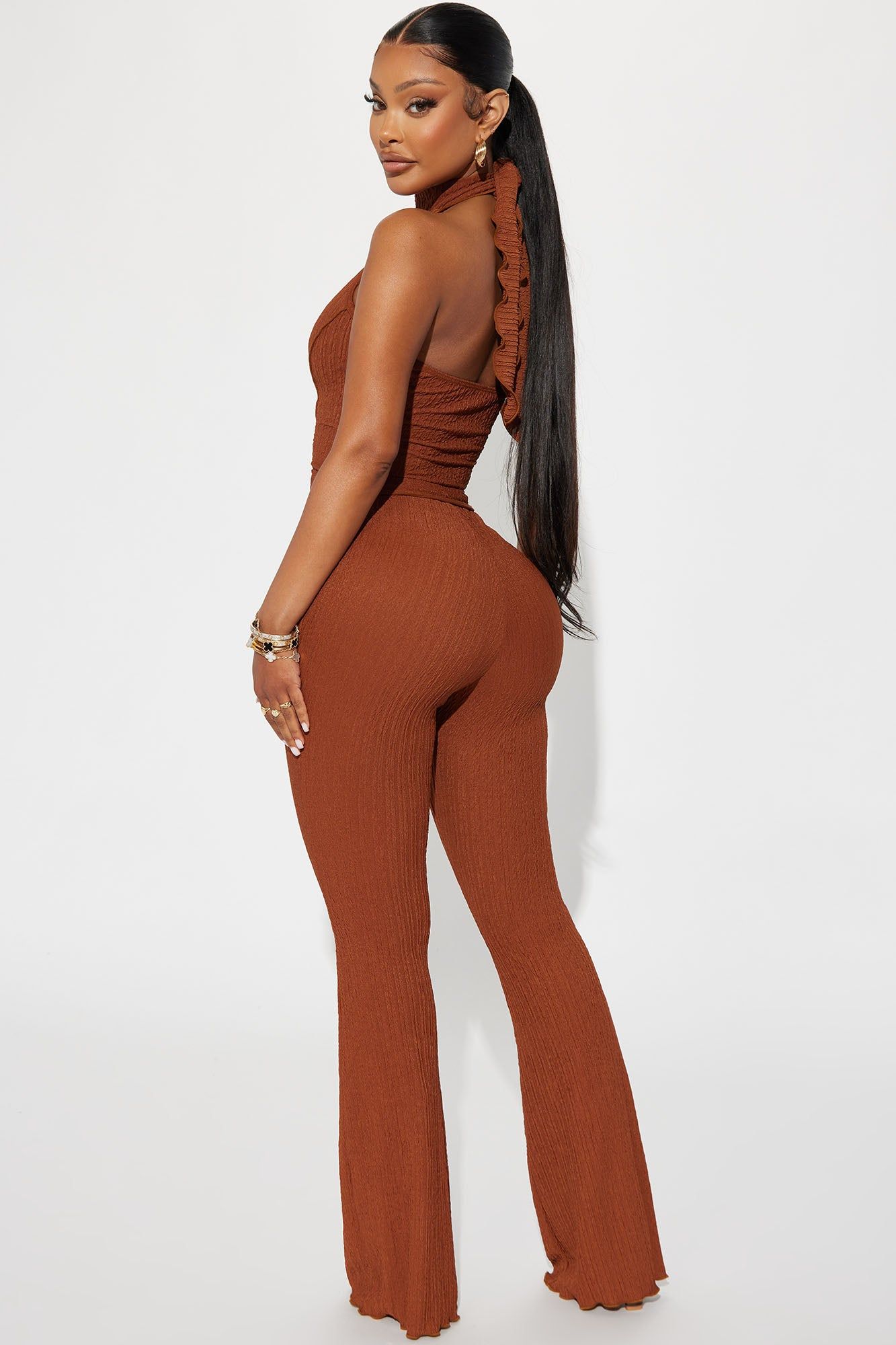 Never Alone Textured Pant Set - Mocha sold by Fashion Nova product image thumbnail 3