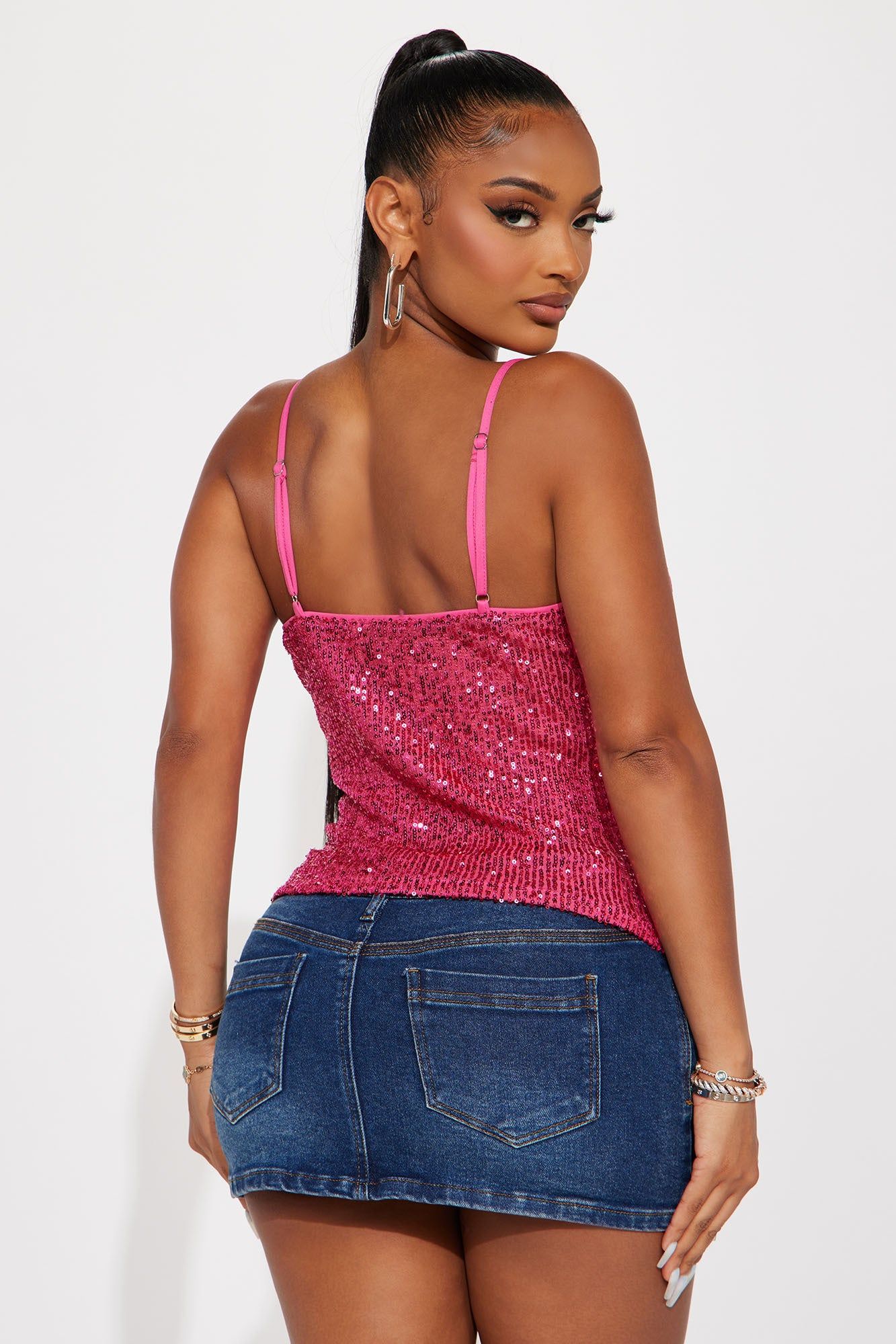 Dance All Night Sequin Top - Fuchsia sold by Fashion Nova product image thumbnail 3