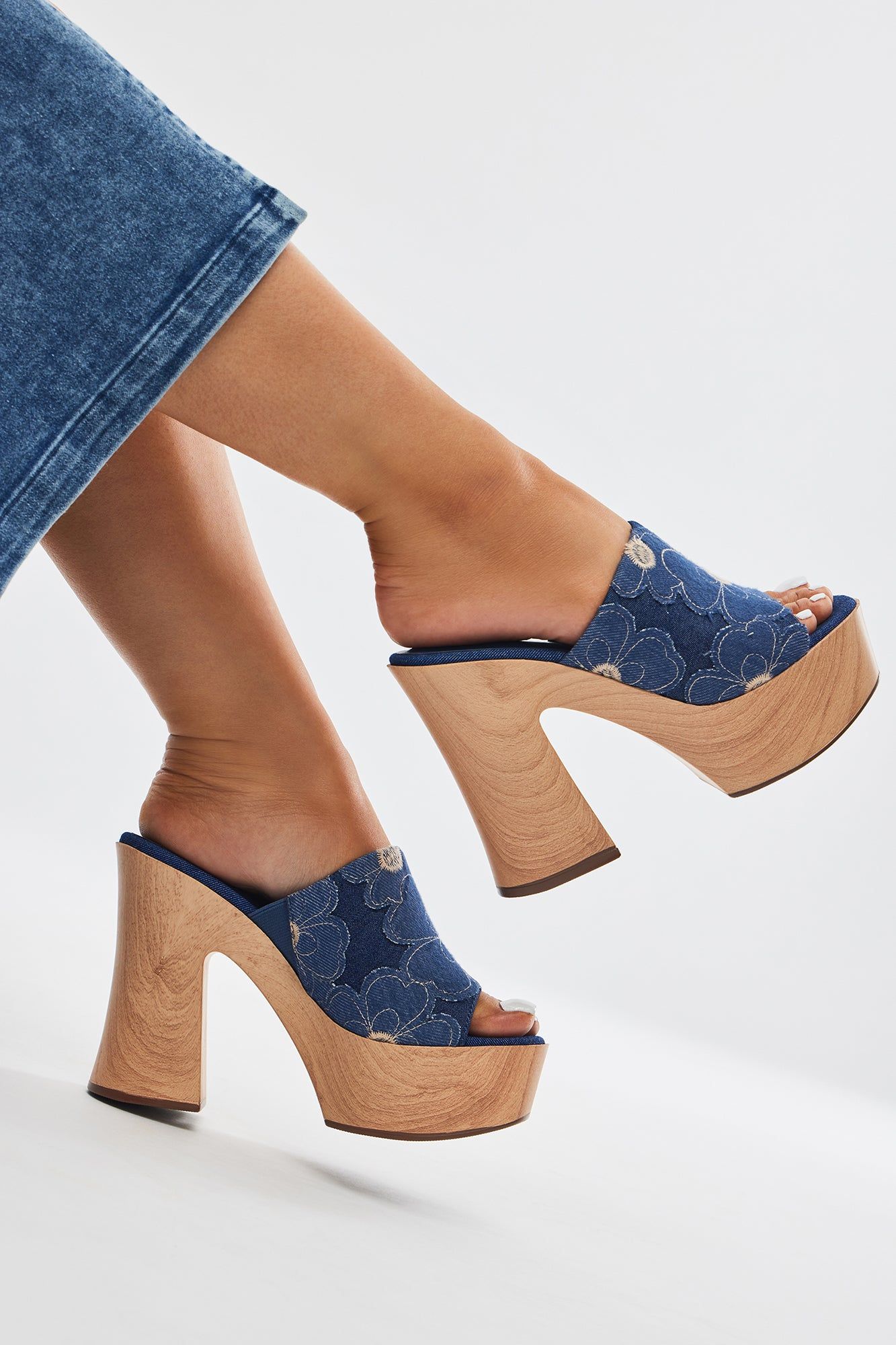 Such A Babe Denim Heels - Blue sold by Fashion Nova