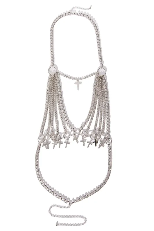 Blessing You Bra Chain - Silver sold by Fashion Nova