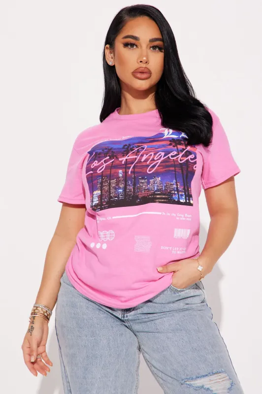 West Side Views Short Sleeve Tee - Pink sold by Fashion Nova