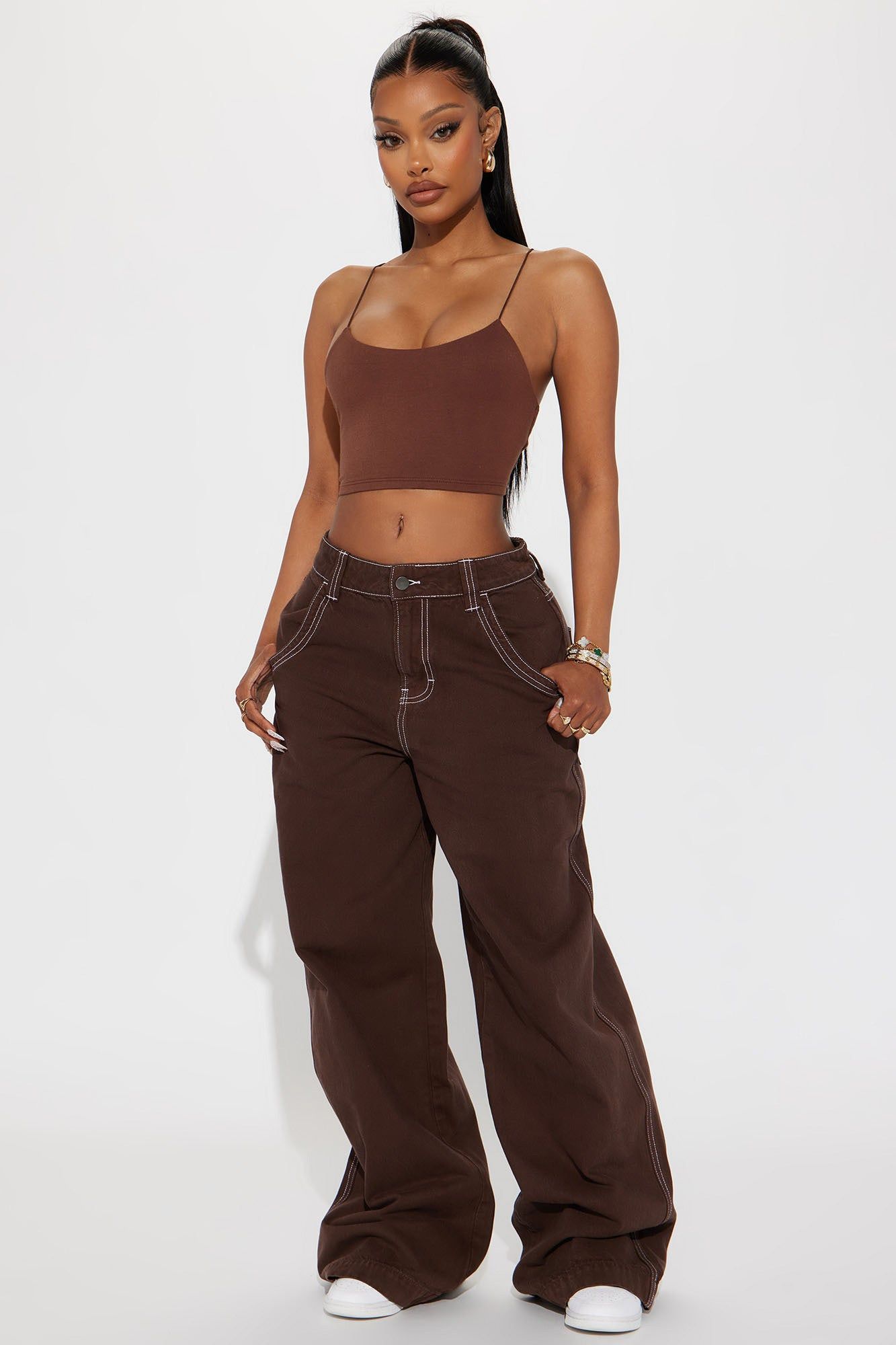 Kiki Super Cropped Top - Chocolate sold by Fashion Nova product image thumbnail 2