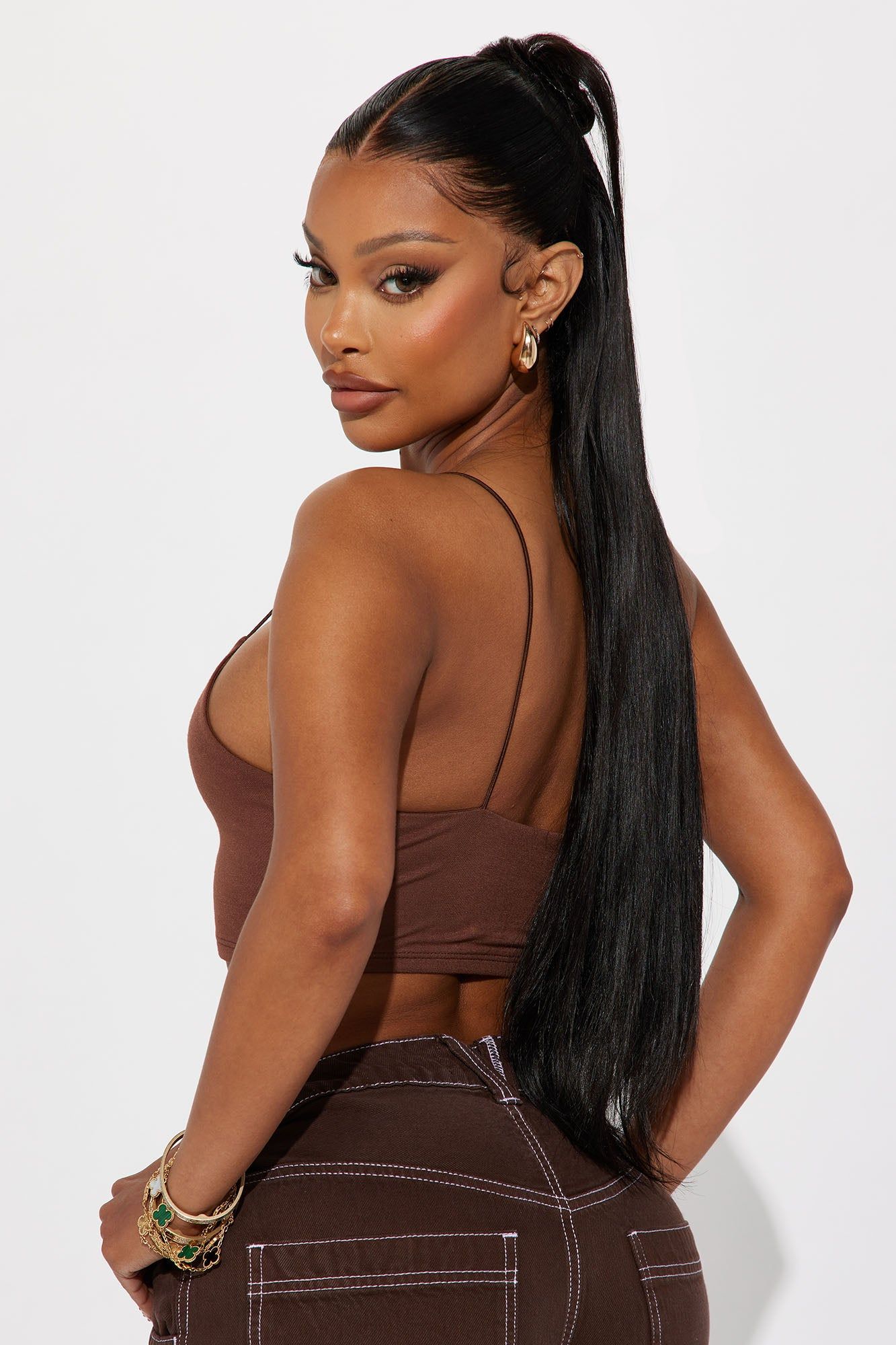 Kiki Super Cropped Top - Chocolate sold by Fashion Nova product image thumbnail 3