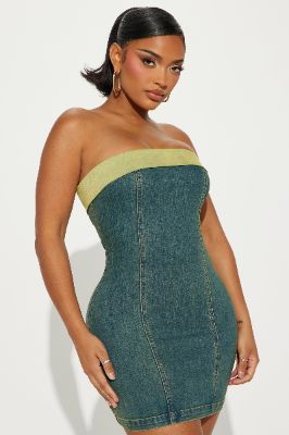 Victoria Denim Dress Set - Blue sold by Fashion Nova