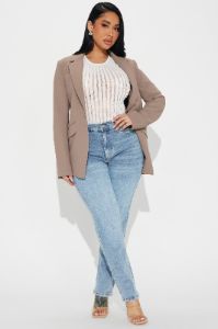 Taking Chances Blazer - Mocha sold by Fashion Nova