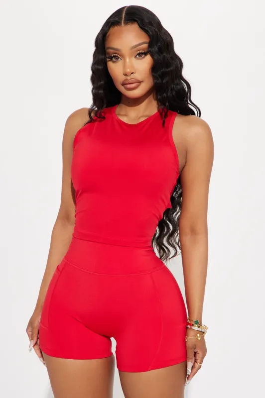 No Hurdles Elevate Active Top - Red sold by Fashion Nova