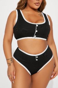 Kennedy 2 Piece Bikini - Black/White sold by Fashion Nova