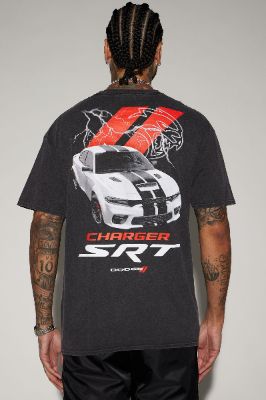 Dodge Hellcat Charger SRT Short Sleeve Tee - Black sold by Fashion Nova