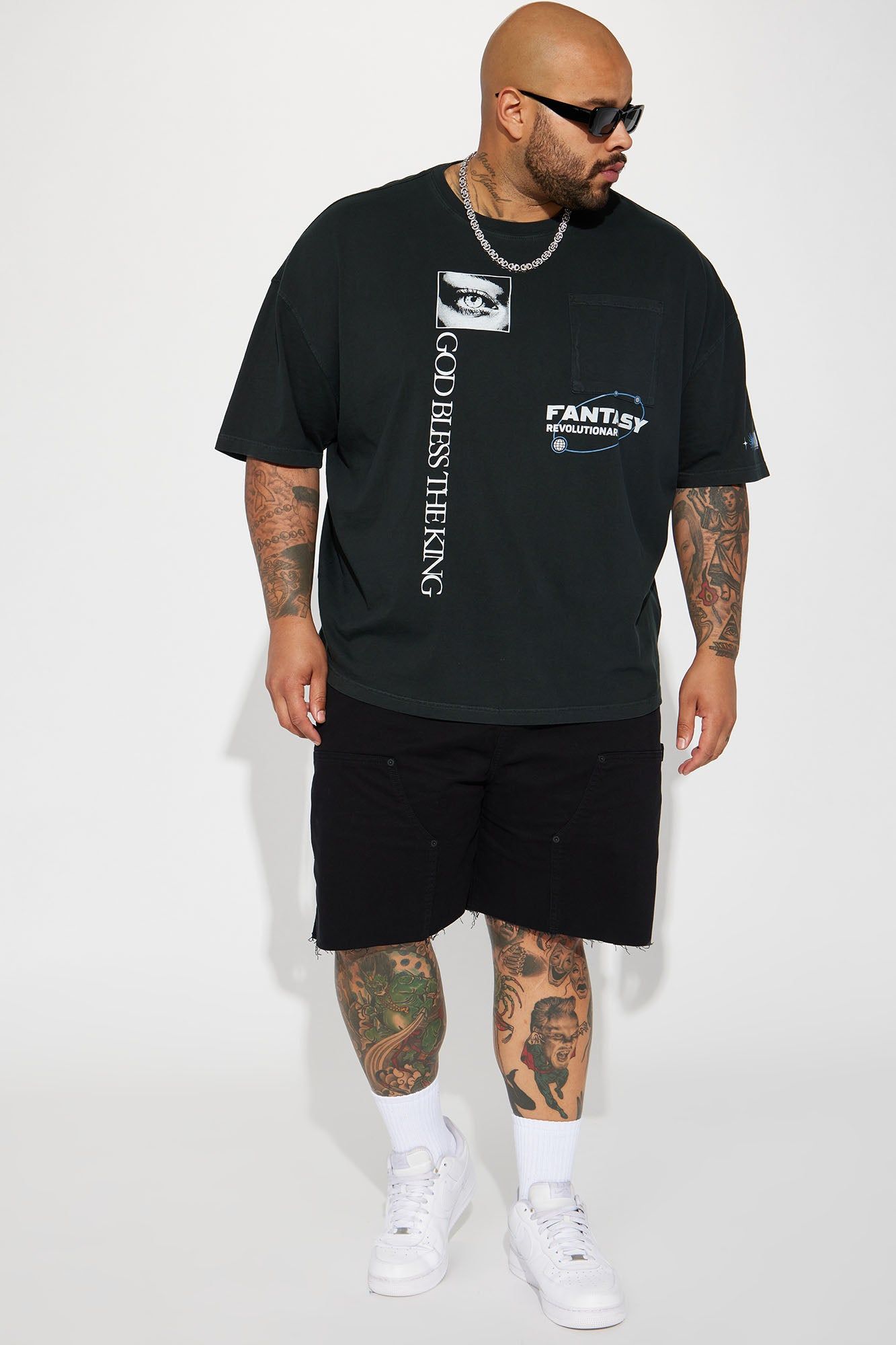 God Bless The King Oversized Crew Neck Tee - Charcoal sold by Fashion Nova product image thumbnail 6