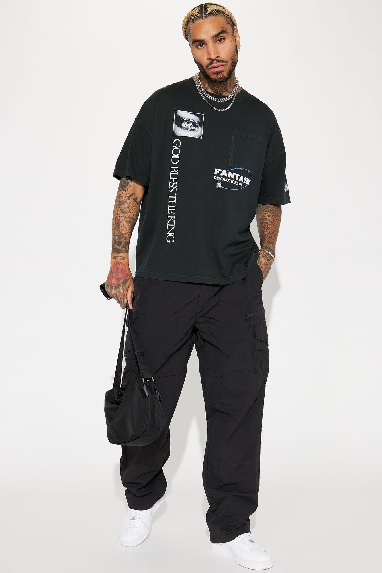 God Bless The King Oversized Crew Neck Tee - Charcoal sold by Fashion Nova product image thumbnail 3