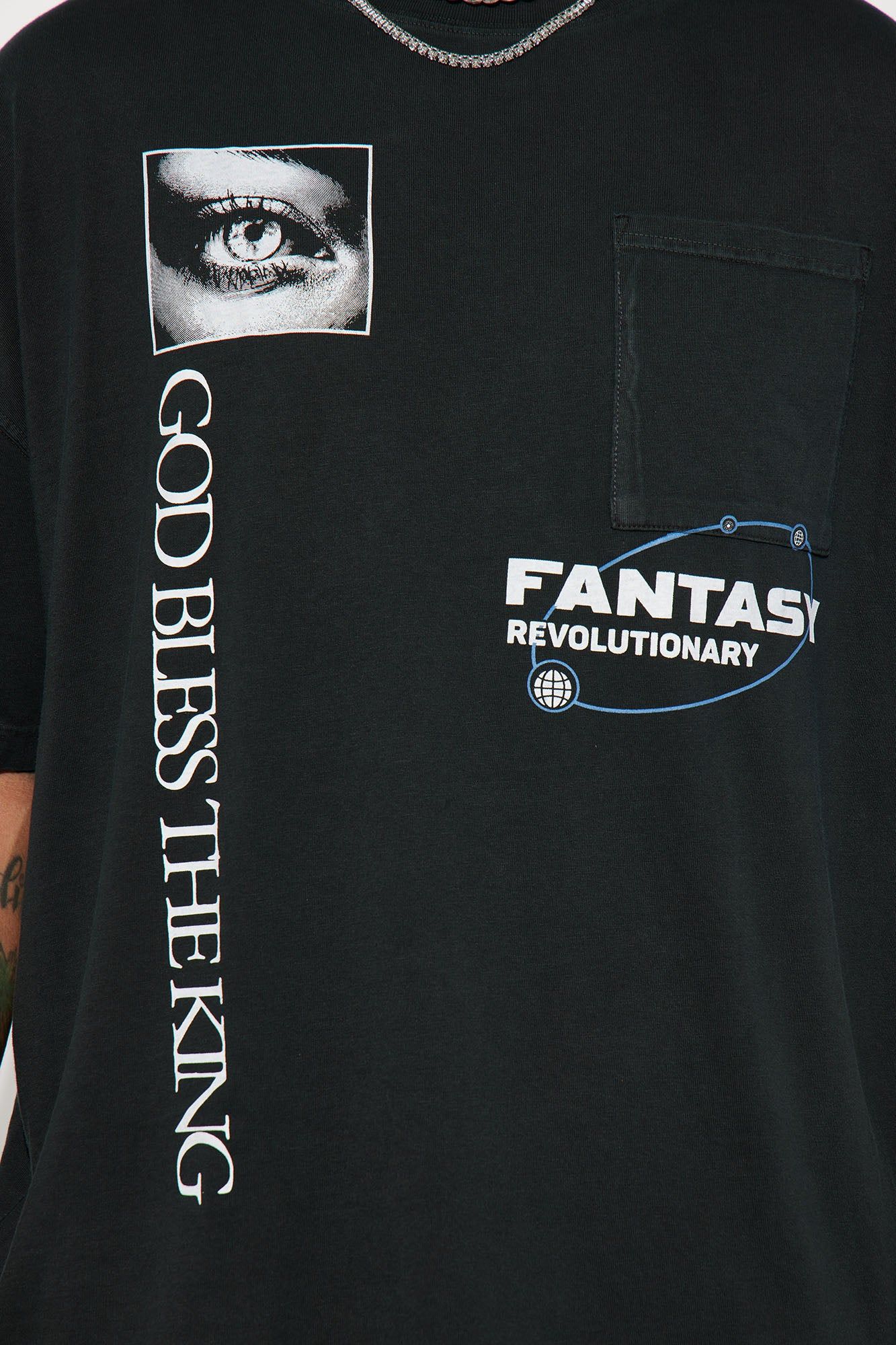 God Bless The King Oversized Crew Neck Tee - Charcoal sold by Fashion Nova product image thumbnail 4