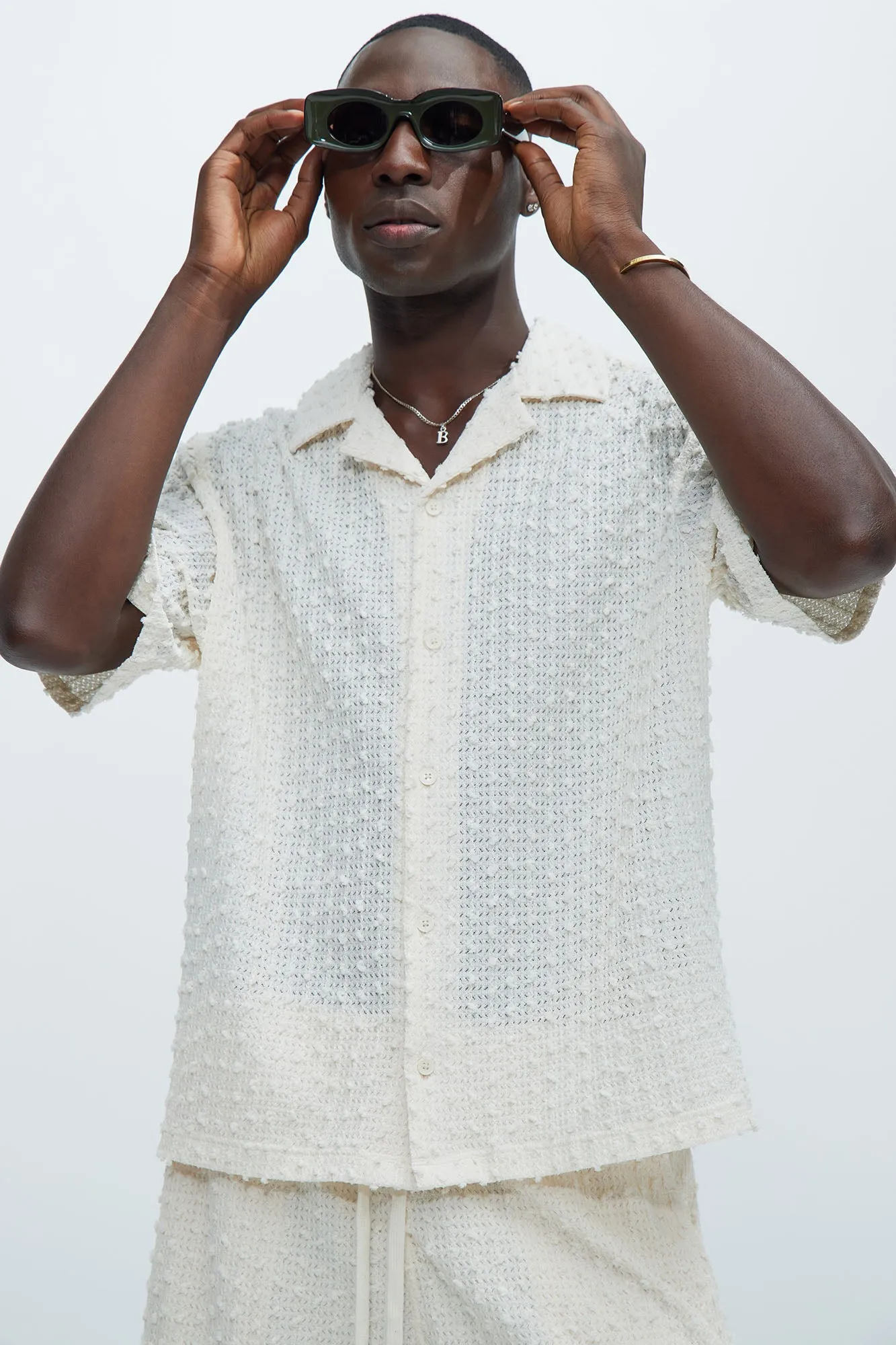 Pop Textured Shirt - Ivory sold by Fashion Nova