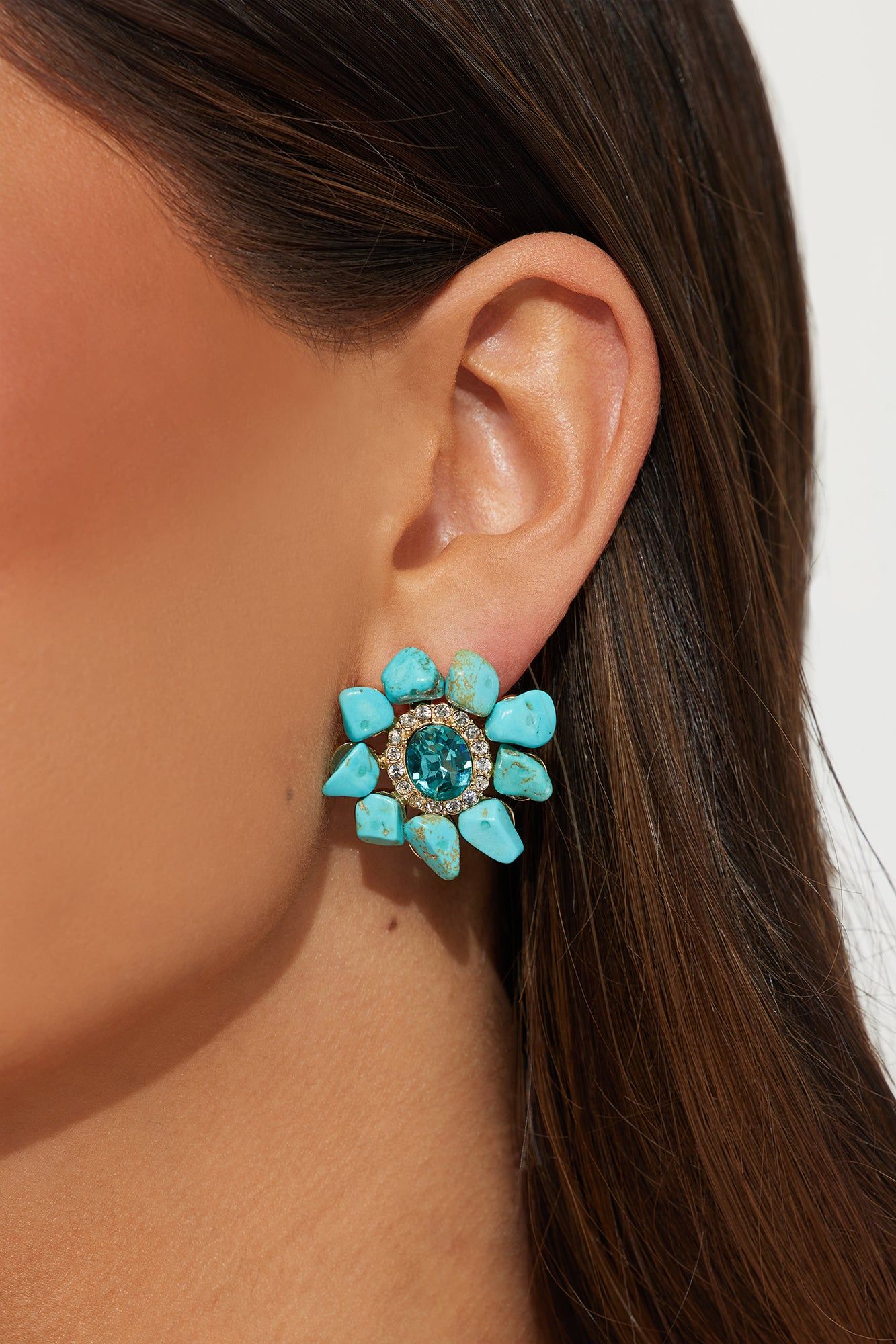 Ariana Stud Earrings - Blue sold by Fashion Nova