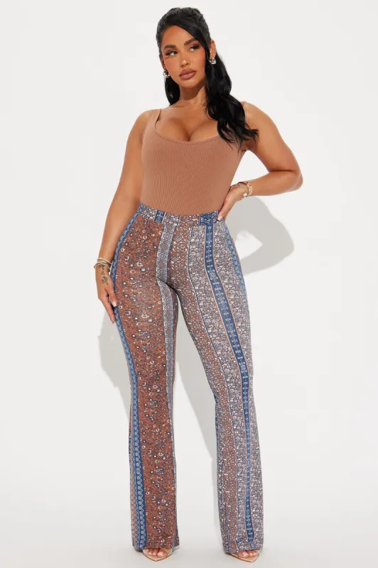 Daisy Flare Pant - Blue/combo sold by Fashion Nova
