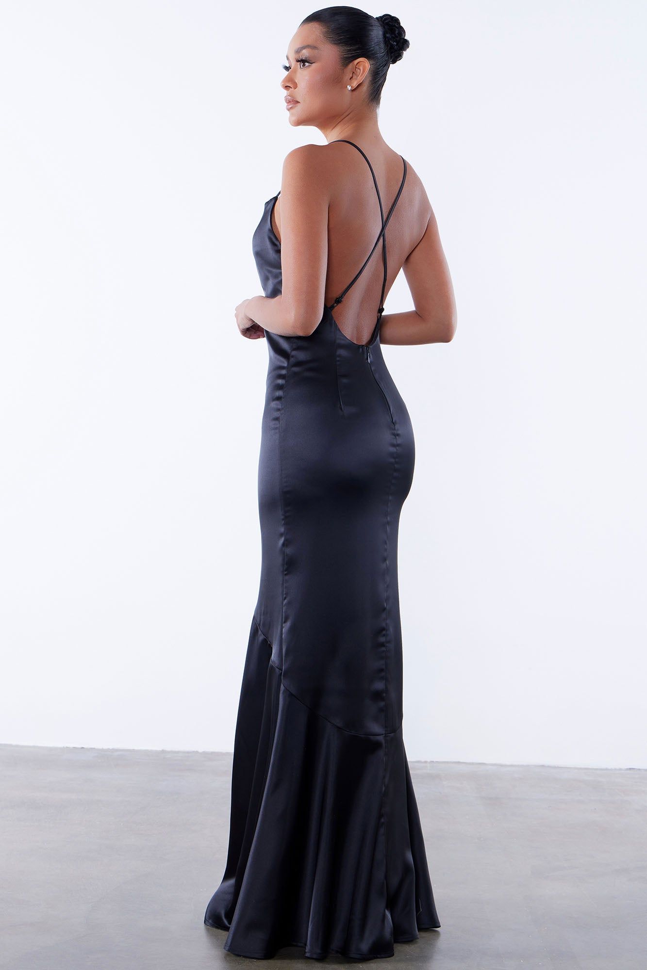 Alice Satin Maxi Dress - Black sold by Fashion Nova product image thumbnail 4