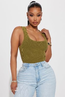 Samira Washed Tank Top - Green sold by Fashion Nova