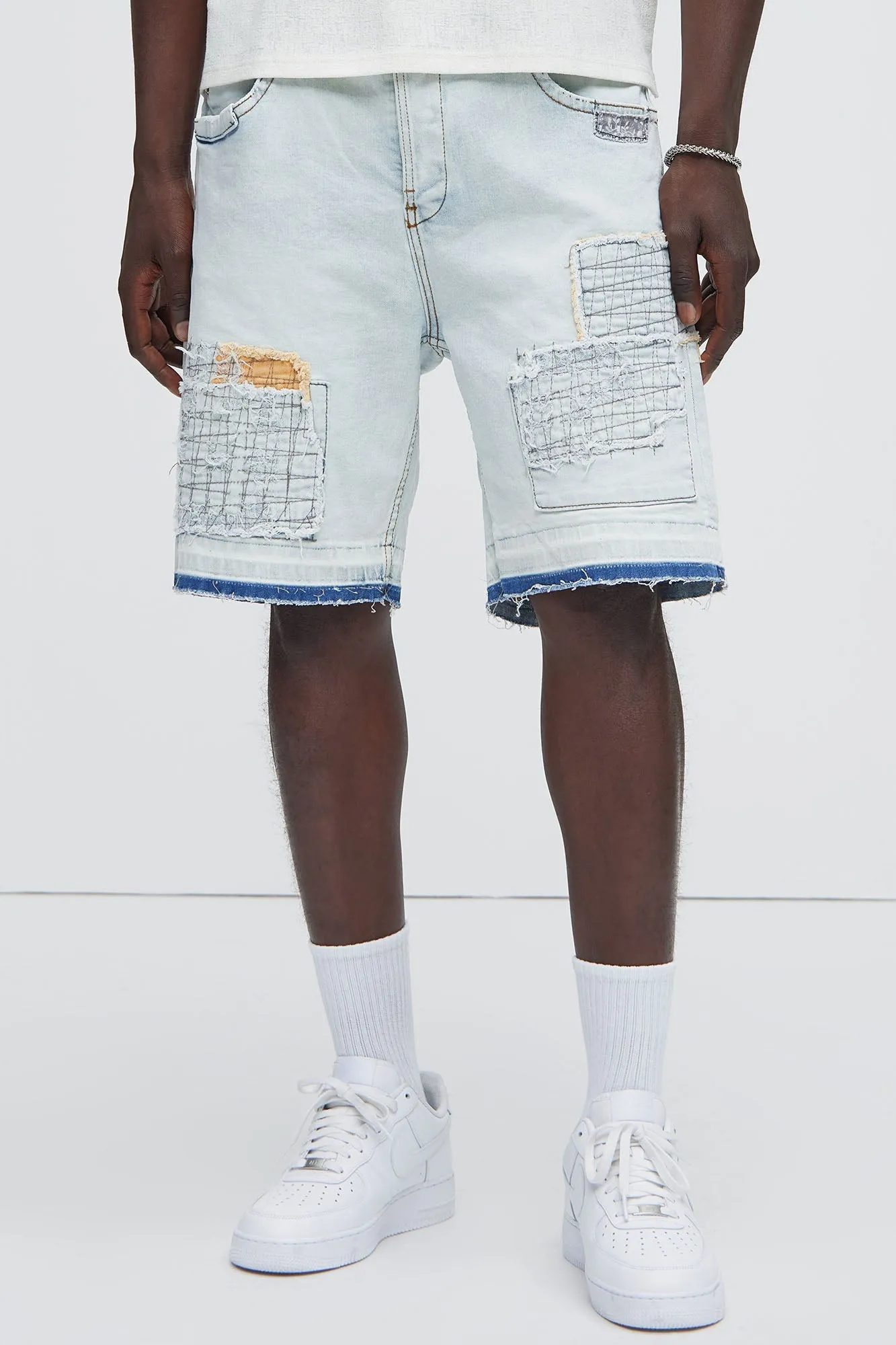 No Fix Stitched Denim Shorts - Light Wash sold by Fashion Nova