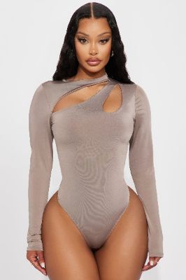 Keilani Cut Out Bodysuit - Mocha sold by Fashion Nova