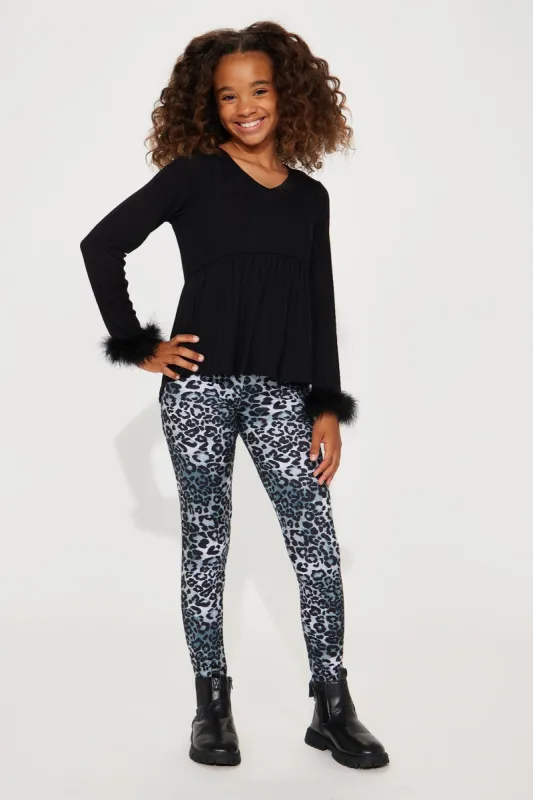 Mini The Finer Things Knit Legging Set - Black/White sold by Fashion Nova