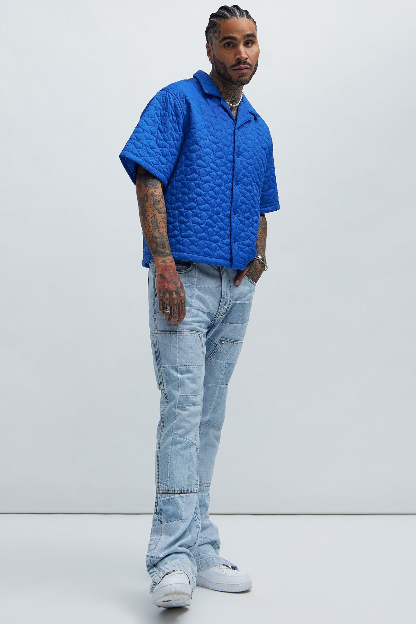 Attucks Quilted Nylon Shirt - Blue sold by Fashion Nova product image thumbnail 2
