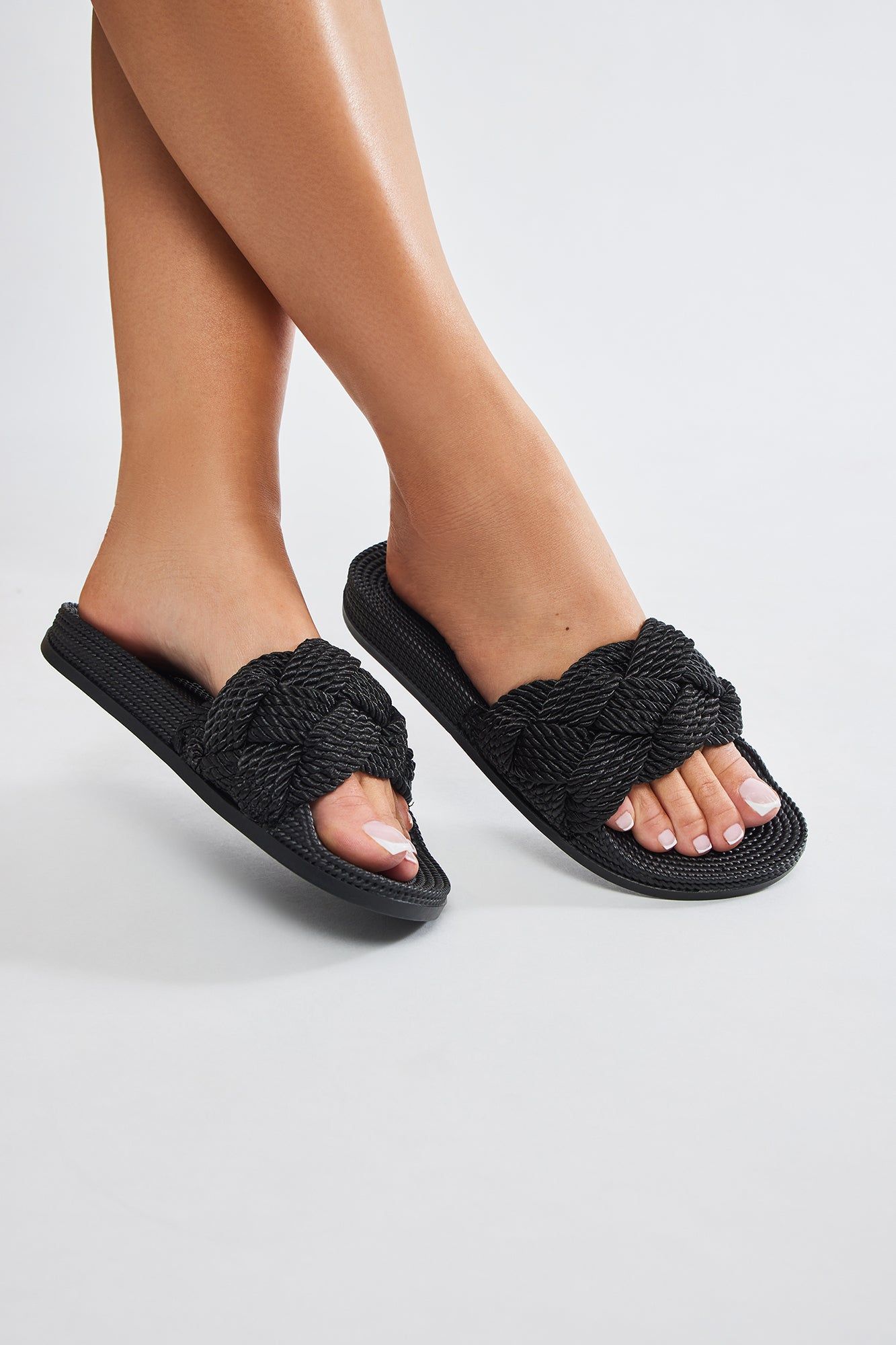 Zarela Flat Sandals - Black sold by Fashion Nova