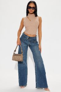 Tried Your Best Baggy Jeans - Medium Wash sold by Fashion Nova