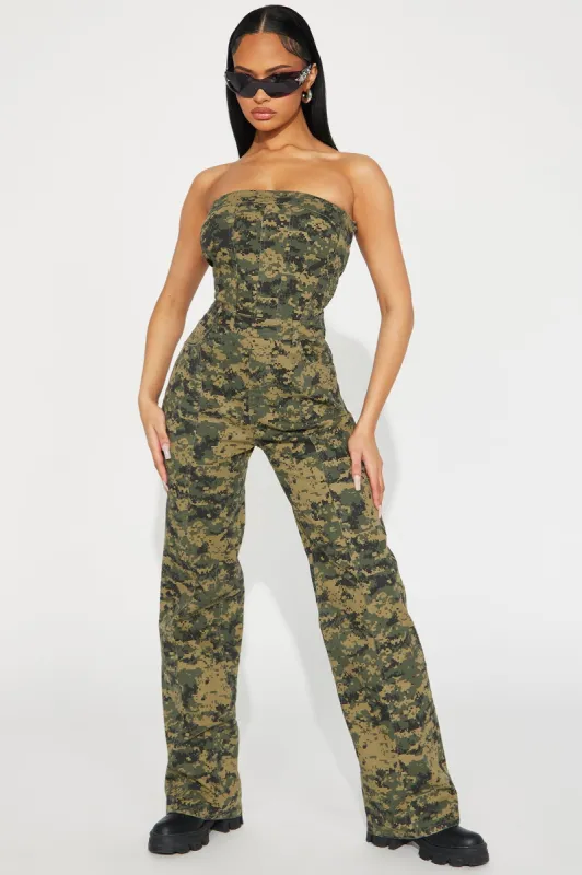 Drafted Camouflage Jumpsuit - Green/combo sold by Fashion Nova