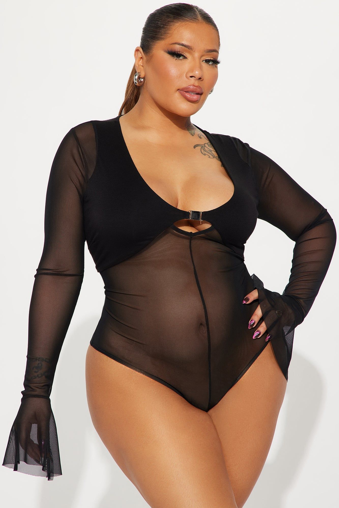 Hard To Miss Mesh Bodysuit - Black sold by Fashion Nova product image thumbnail 5