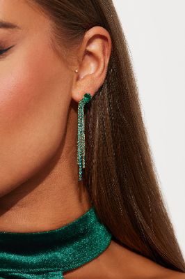 Glam Babe Drop Earrings - Green sold by Fashion Nova
