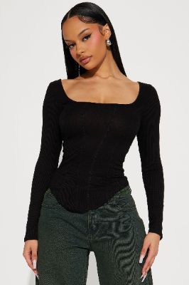 Have It All Long Sleeve Tee - Black made by Fashion Nova