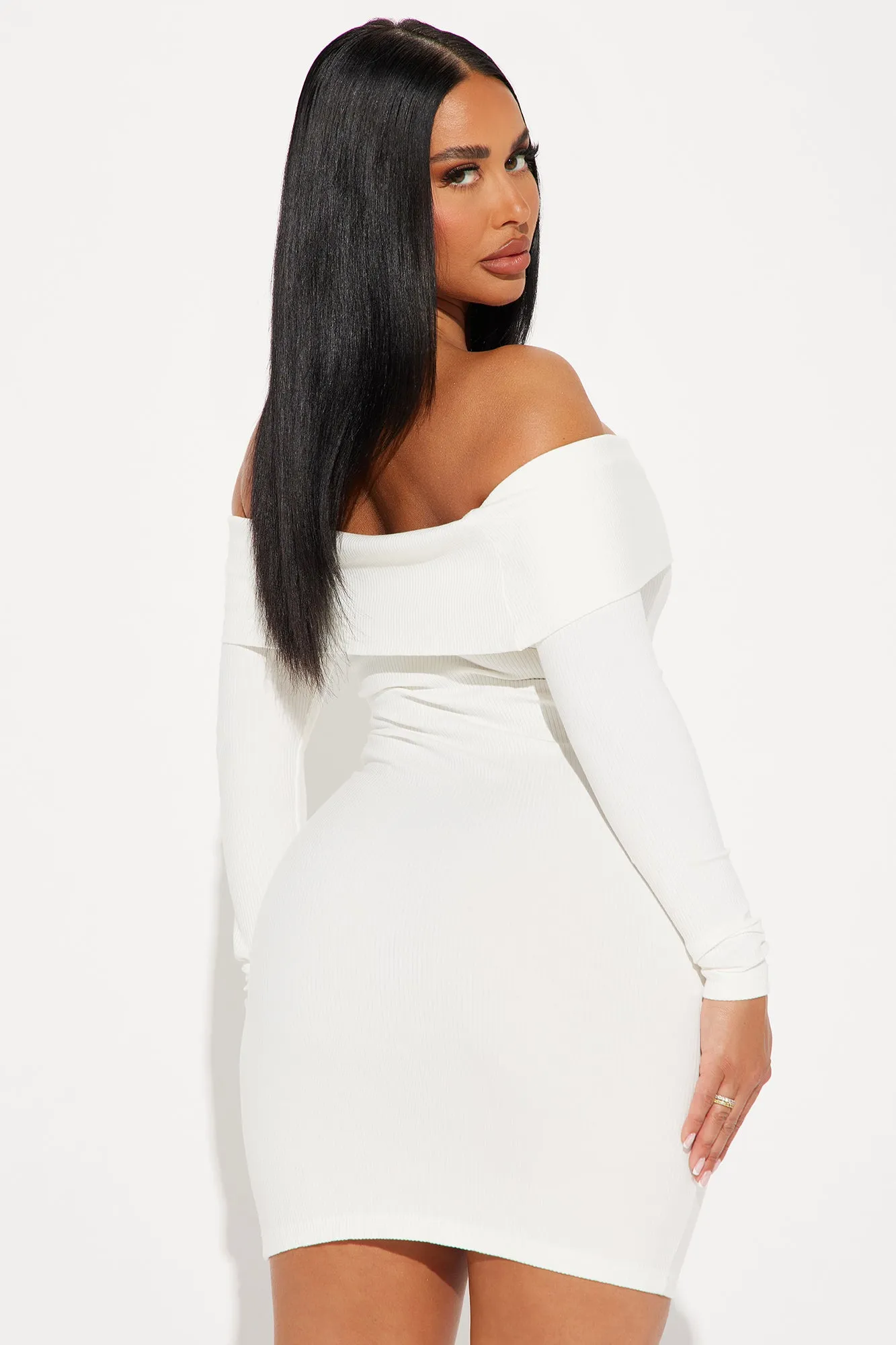 Modern Muse Long Sleeve Mini Dress - Off White sold by Fashion Nova product image thumbnail 3