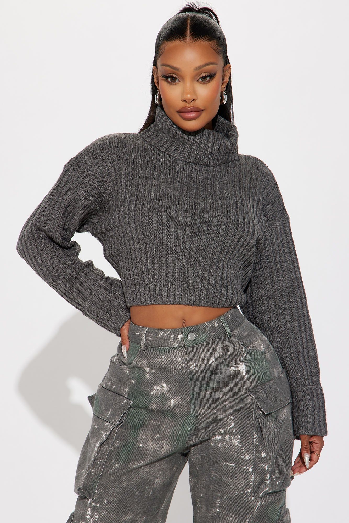 Saree Sweater - Grey sold by Fashion Nova