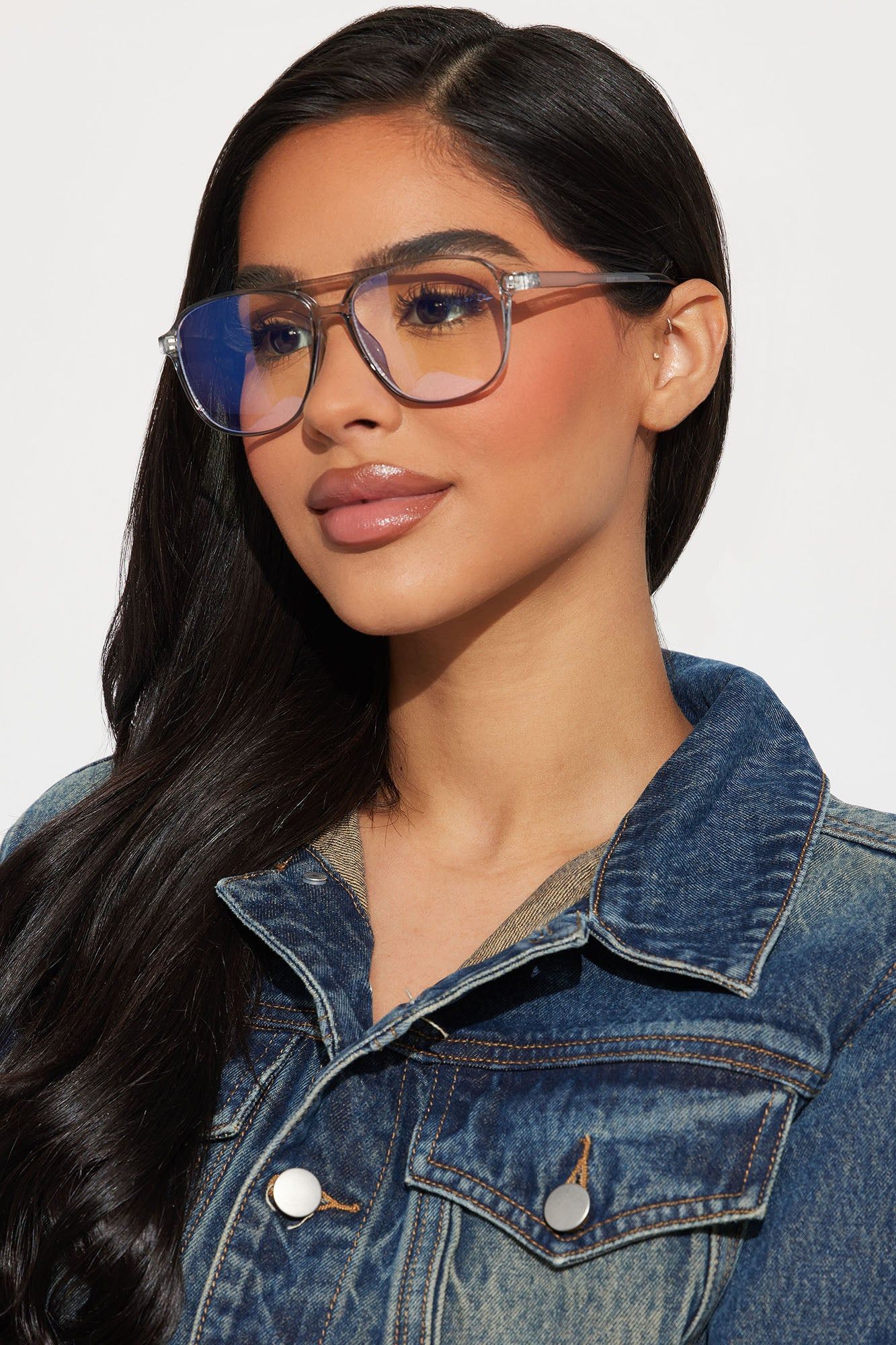 Working Hard Play Harder Sunglasses - Clear sold by Fashion Nova