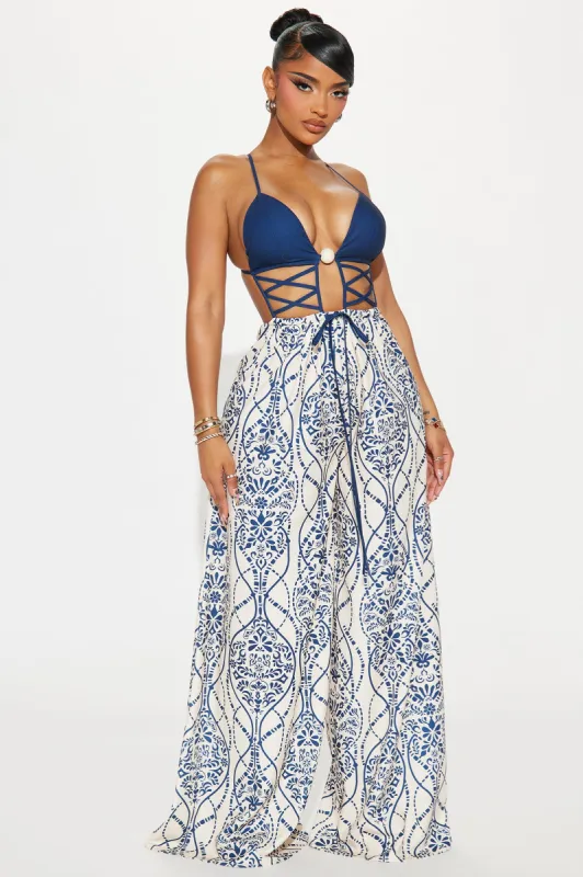 Caribbean Getaway Jumpsuit - Navy/combo sold by Fashion Nova