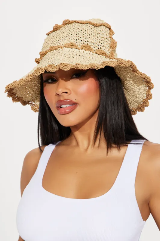 Chic Shade Straw Bucket Hat - Natural/Combo sold by Fashion Nova