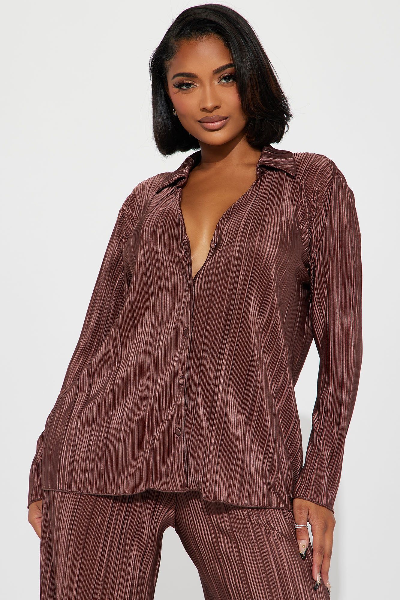 If It Plisse You Pant Set - Mocha sold by Fashion Nova product image thumbnail 2