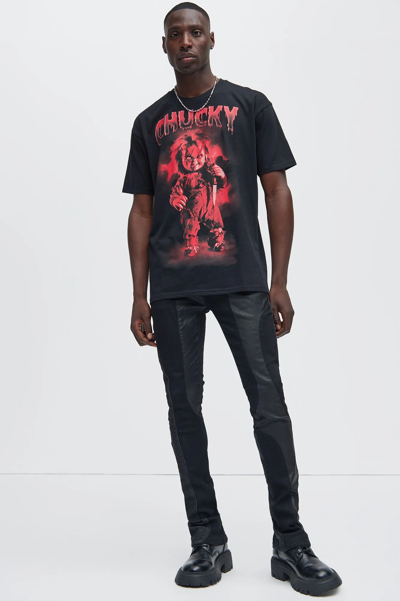Chuck Get Me My Knife Short Sleeve Tee - Black sold by Fashion Nova product image thumbnail 3