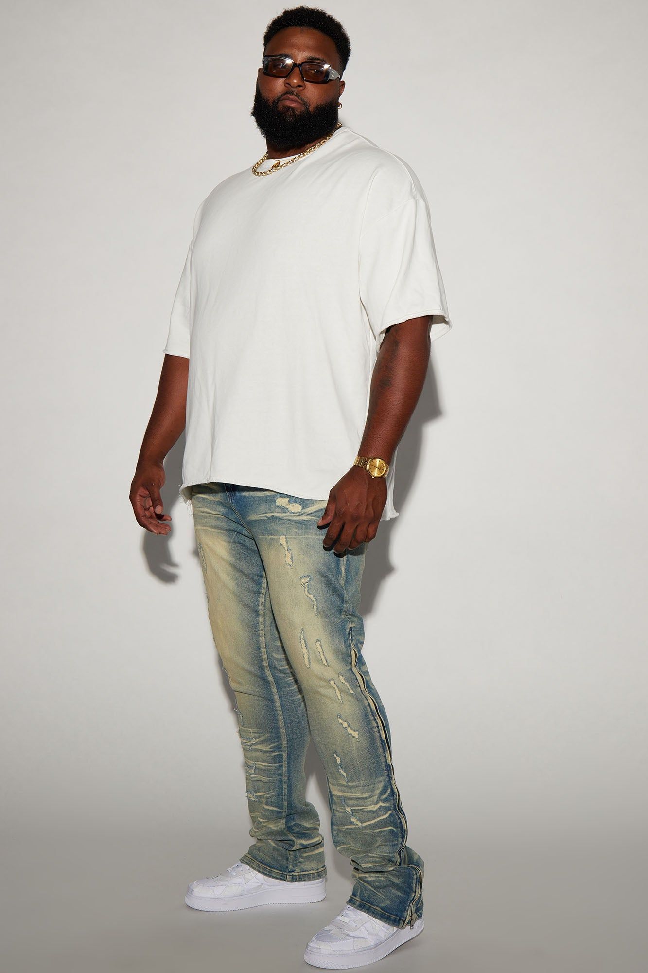 Zip All The Way Stacked Skinny Flare Jeans - Medium Wash sold by Fashion Nova product image thumbnail 2