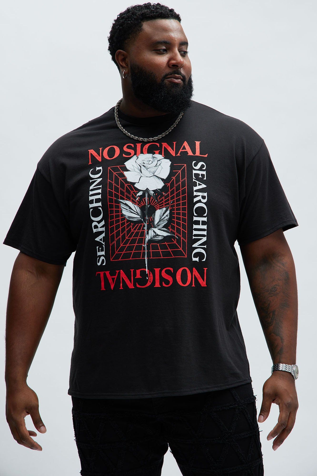 No Signal Rose Short Sleeve Tee - Black sold by Fashion Nova product image thumbnail 4
